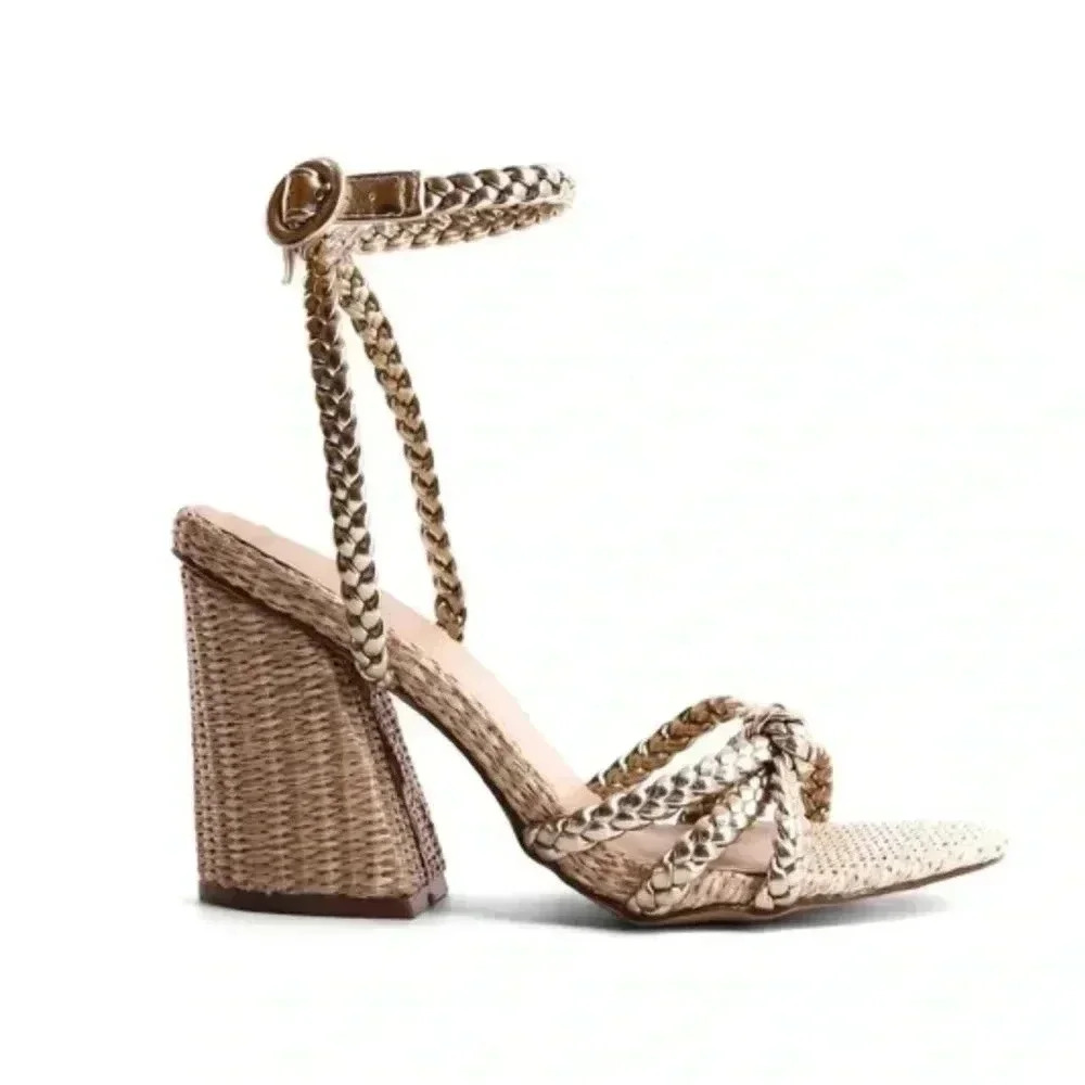 ShuShop Braided Tan Sandals